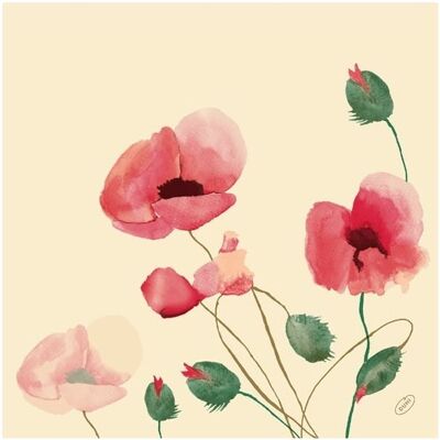Dunisoft Middagsserviet, Poppy Charm, 60 Stk. Dunisoft Middagsserviet, Poppy Charm, 60 Stk.