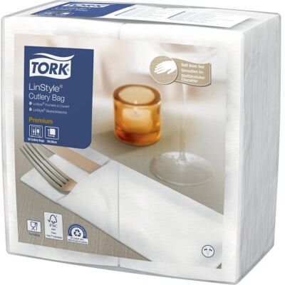 Tork Linstyle Bestikpose, Hvid, 50 Stk. Tork Linstyle Bestikpose, Hvid, 50 Stk.