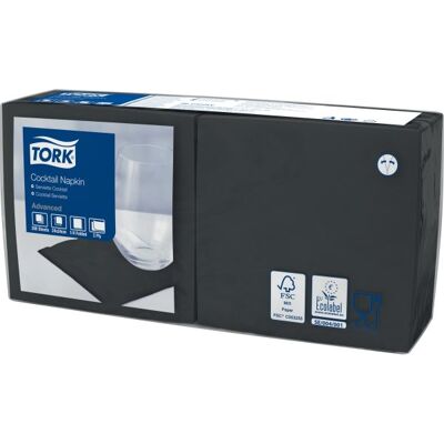 Tork Kaffeserviet, 2-Lag, Sort, 200 Stk. Tork Kaffeserviet, 2-Lag, Sort, 200 Stk.