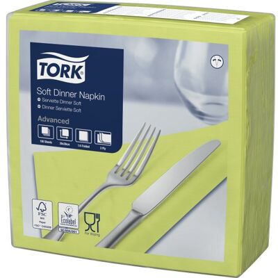 Tork Middagsserviet, 3-Lag, Lime, 100 Stk. Tork Middagsserviet, 3-Lag, Lime, 100 Stk.