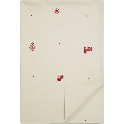 Engholm Broderet Juledug, Bomuld, 140x270cm, Rød Engholm Broderet Juledug, Bomuld, 140x270cm, Rød
