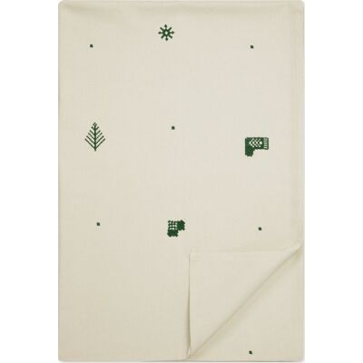 Engholm Broderet Juledug, Bomuld, 140x270cm, Grøn Engholm Broderet Juledug, Bomuld, 140x270cm, Grøn