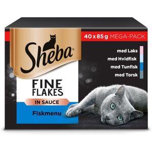 Sheba Fine Flakes Portionsposer, Fisk, 40x85 G