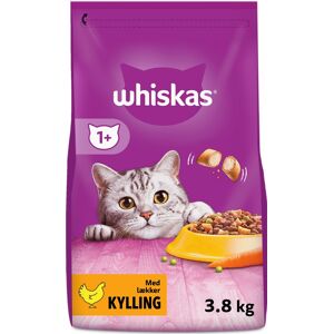 Whiskas 1+ Tørfoder, Kylling, 3,8 Kg