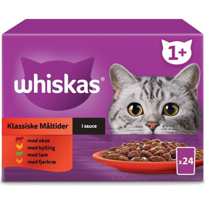 Whiskas Portionsposer, Klassisk, 24x85 G Whiskas Portionsposer, Klassisk, 24x85 G