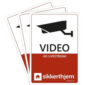 3stk. Videomærkater Til Sikkerthjem Alarm