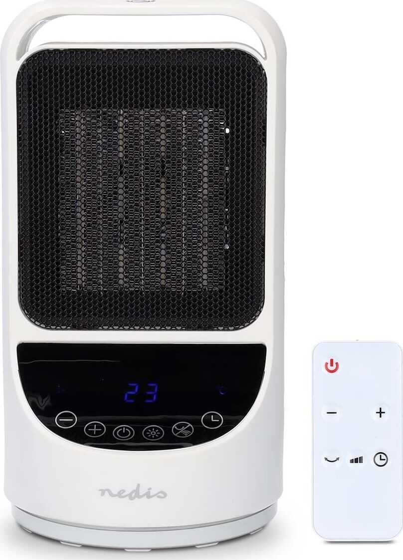 Nedis – SmartLife Keramisk PTC Varmeblæser | Wi-Fi | 1500 W | 2 Varmeindstillinger | Svingning | Display | 10 – 49 °C | Android™ / IOS | Hvid – HTFA22WTW