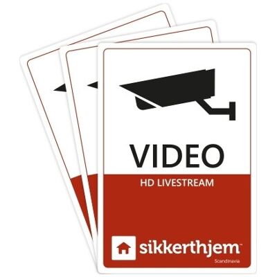 3stk. Videomærkater Til Sikkerthjem Alarm 3stk. Videomærkater Til Sikkerthjem Alarm