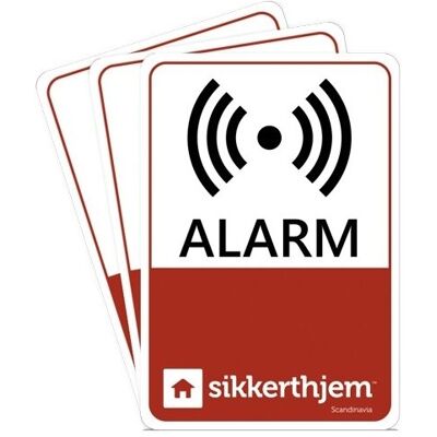 3stk. Alarmmærkater Til Sikkerthjem Alarm 3stk. Alarmmærkater Til Sikkerthjem Alarm