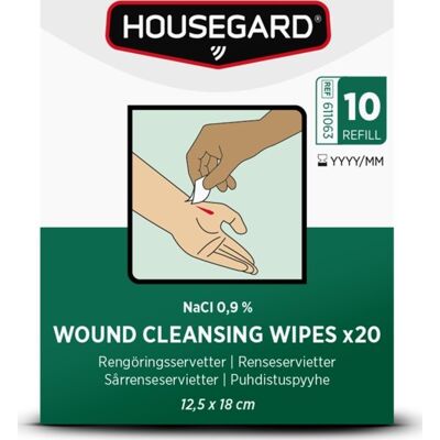 Housegard Sårservietter, Nacl 0,9% - (20-Pak) Housegard Sårservietter, Nacl 0,9% - (20-Pak)