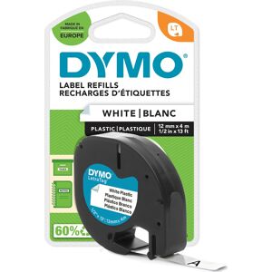 Dymo Letratag Labeltape 12mm, Sort På Hvid