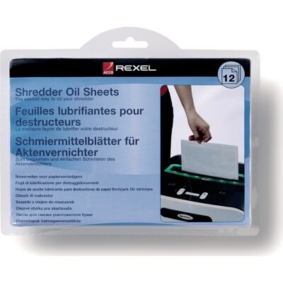Rexel 2101948 Olieret Ark Til Makulator, 12 Stk Rexel 2101948 Olieret Ark Til Makulator, 12 Stk