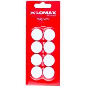 Lomax Runde Whiteboard Magneter, 8 Stk, 2 Cm, Hvid
