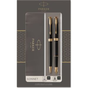 Parker Sonnet Black Lacquer Gt Duosæt   M