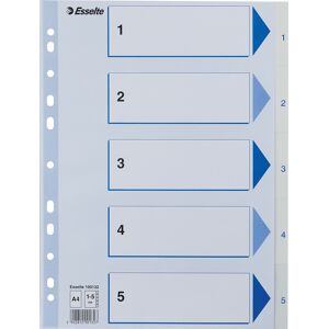 Esselte Register   A4   Plast   Hvid   1-5