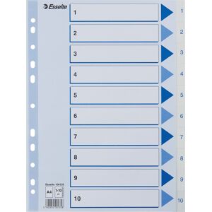 Esselte Register   A4   Plast   Hvid   1-10