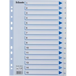 Esselte Register   A4   Plast   Hvid   1-15