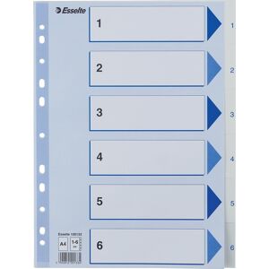 Esselte Register   A4   Plast   Hvid   1-6