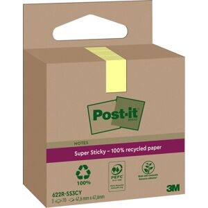 Post-It Super Sticky Notes   Rec.   Gul   47x47 Mm