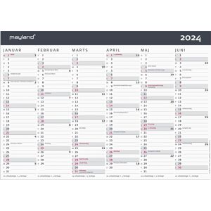 Mayland 2024 Kontorkalender   Moderne   A4