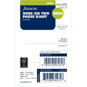 Filofax 2024 Refill   Mini   Uge   Engelsk