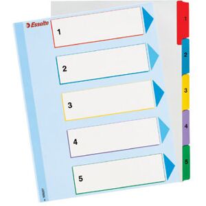 Esselte Mylar Register A4 Overskriv 1-5 Esselte Mylar Register A4 Overskriv 1-5