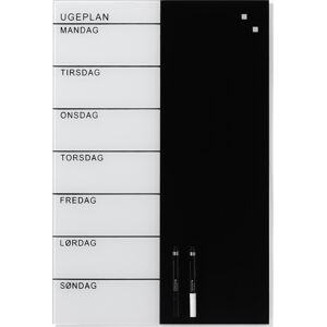 Naga Magnetisk Glas Ugetavle, 60x40 Cm, Dansk Naga Magnetisk Glas Ugetavle, 60x40 Cm, Dansk