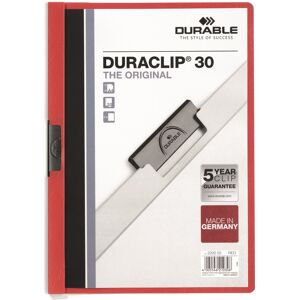 Durable Duraclip 30 Klemmappe A4 Rød Durable Duraclip 30 Klemmappe A4 Rød