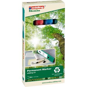 Edding 21 Ecoline Permanent Marker 4 Farver Edding 21 Ecoline Permanent Marker 4 Farver
