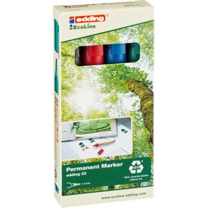 Edding 22 Ecoline Permanent Marker 4 Farver Edding 22 Ecoline Permanent Marker 4 Farver