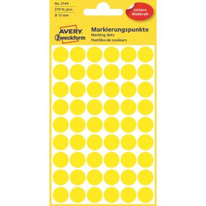 Avery Etiket Farvedots Ø12 Mm Gul 270 Stk. Avery Etiket Farvedots Ø12 Mm Gul 270 Stk.