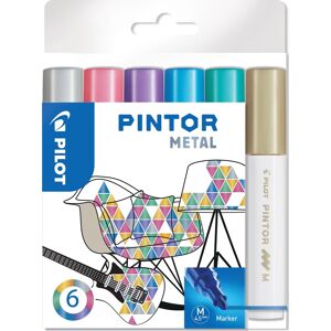 Pilot Pintor Marker M Metallic 6 Farver Pilot Pintor Marker M Metallic 6 Farver
