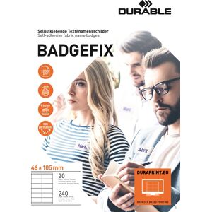 Durable Badgefix Navneskilt 46x105 Mm 240 Stk. Durable Badgefix Navneskilt 46x105 Mm 240 Stk.