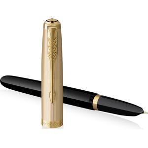 Parker 51 Deluxe Black Gt Fyldepen F Parker 51 Deluxe Black Gt Fyldepen F