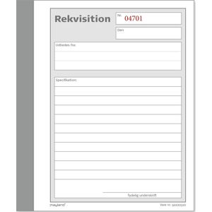 Mayland Blanket Rekvisitionsbog 2x50 Blad M/kopi Mayland Blanket Rekvisitionsbog 2x50 Blad M/kopi