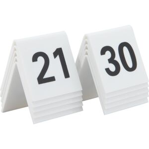 Securit 21-30 Bordnummer Sæt - Akryl, Hvid med Sorte Tal Securit 21-30 Bordnummer Sæt - Akryl, Hvid med Sorte Tal