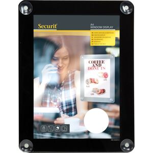 Securit Dobbelt-sidet A4 Vitrine Display med Sugekopper Securit Dobbelt-sidet A4 Vitrine Display med Sugekopper
