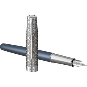 Parker Sonnet Metal & Blue Ct Fyldepen F Parker Sonnet Metal & Blue Ct Fyldepen F