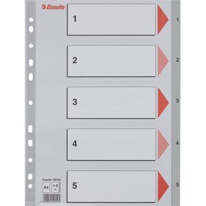 Esselte Register A4 Plast Grå 1-5 Esselte Register A4 Plast Grå 1-5