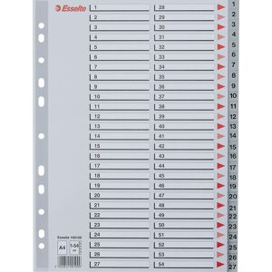 Esselte Register A4 Plast Grå 1-54 Esselte Register A4 Plast Grå 1-54