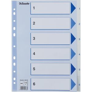 Esselte Register A4 Plast Hvid 1-6 Esselte Register A4 Plast Hvid 1-6