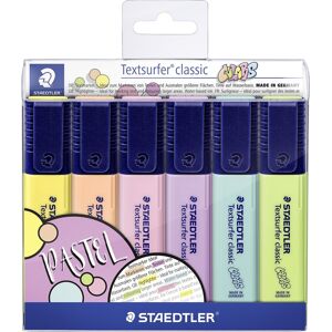 Staedtler Highlighter Pastel 6 Lyse Farver Staedtler Highlighter Pastel 6 Lyse Farver