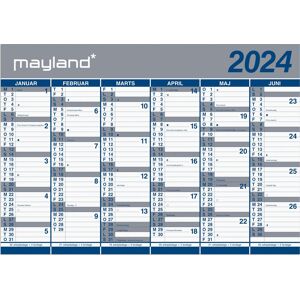 Mayland 2024 Kæmpe Kalender   2 X 6 Mdr.   Papir