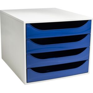 Exacompta Ecobox Skuffekabinet, 4, Grå/blå Exacompta Ecobox Skuffekabinet, 4, Grå/blå