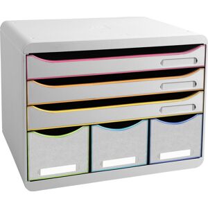 Exacompta Store-Box Skuffekabinet, 6, Hvid/harleq. Exacompta Store-Box Skuffekabinet, 6, Hvid/harleq.