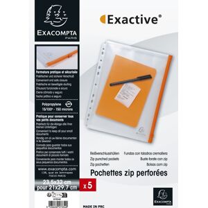 Exacompta Exactive Lynlåslommer, A4, 5 Stk. Exacompta Exactive Lynlåslommer, A4, 5 Stk.