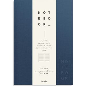 Burde Notesbog, Tekstil, A5, Linjeret, Dark Blue Burde Notesbog, Tekstil, A5, Linjeret, Dark Blue