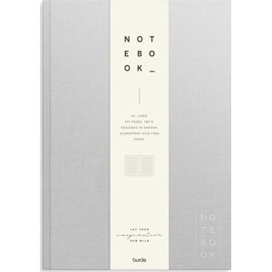 Burde Notesbog, Tekstil, A4, Linjeret, Light Grey Burde Notesbog, Tekstil, A4, Linjeret, Light Grey