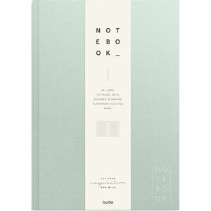 Burde Notesbog, Tekstil, A4, Linjeret, Green Burde Notesbog, Tekstil, A4, Linjeret, Green
