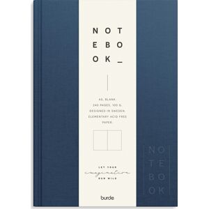 Burde Notesbog, Tekstil, A5, Blank, Dark Blue Burde Notesbog, Tekstil, A5, Blank, Dark Blue